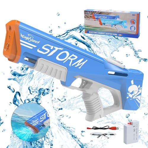 EagleStone Electric Water Gun for Kids Age 8-12, Automatic Squit Gun for Adults 33FT, Modular Battery Powered Auto Water Soaker, Kids Toy, Summer Party Favor Pool Beach Backyard Outdoor Toy Game