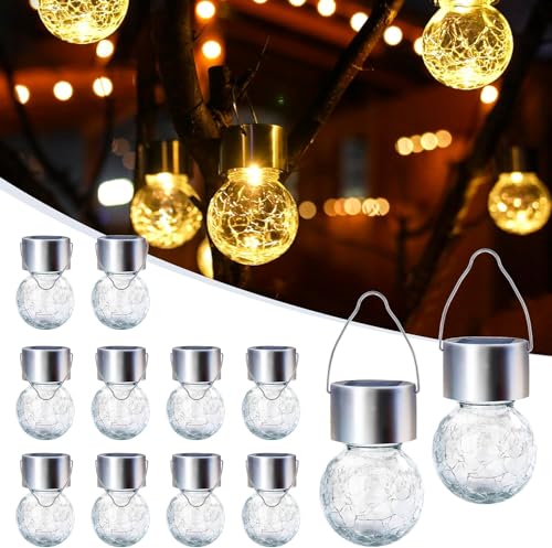 12 Pack Solar Hanging Outdoor Garden Lanterns