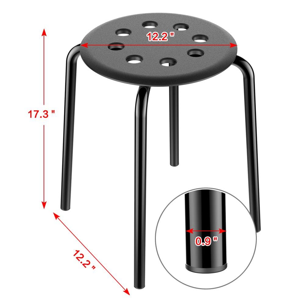Yaheetech 5-Pack Black Round Plastic Stools