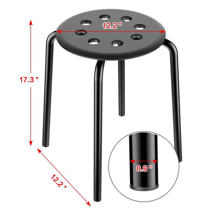 Yaheetech 5-Pack Black Round Plastic Stools