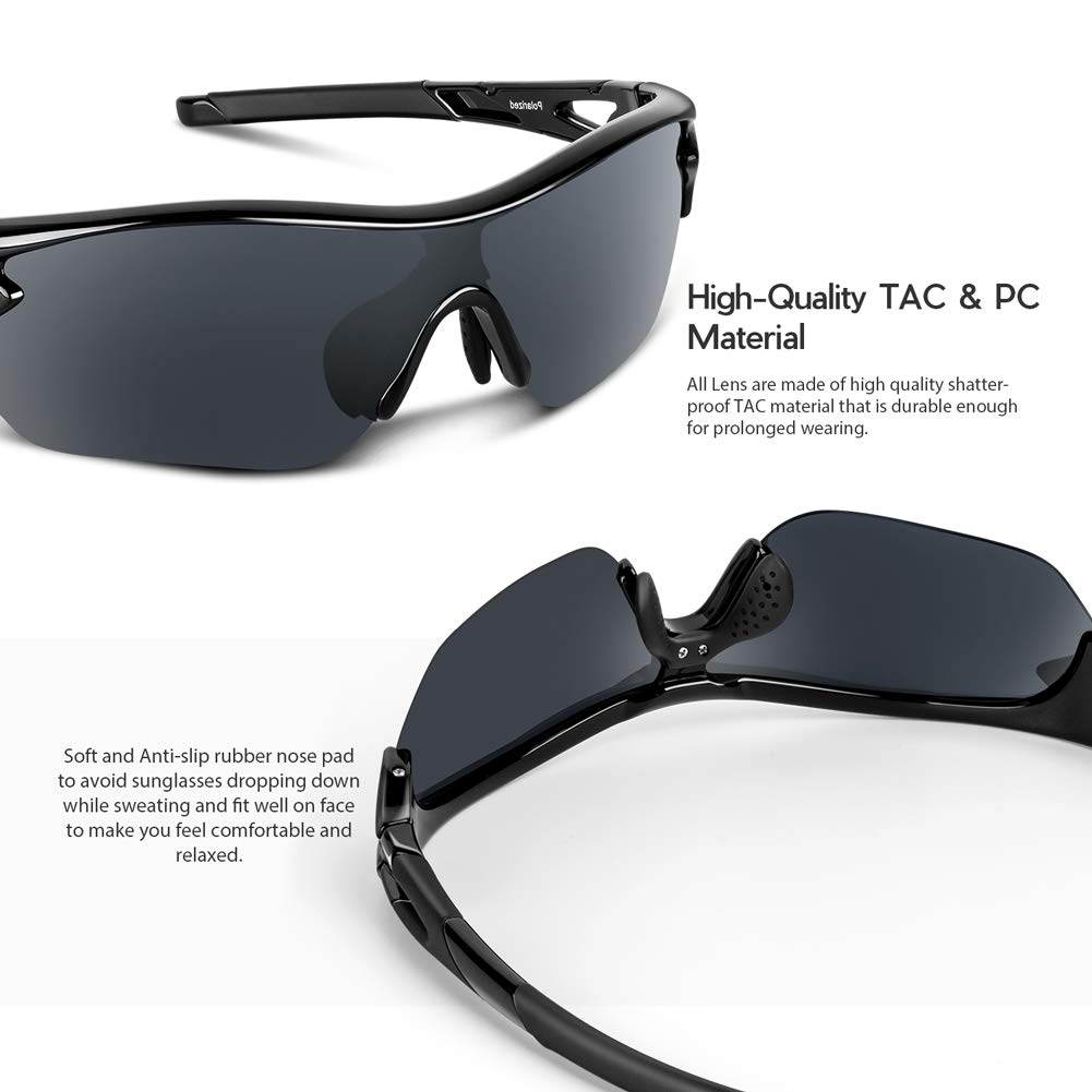 Polarized Sports Sunglasses for Men and Women