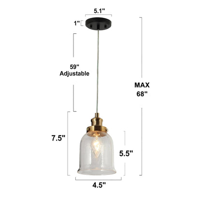 Gold Seeded Glass Pendant Light for Kitchen