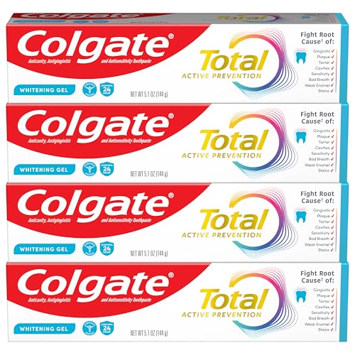 4 Pack Colgate Total Whitening Gel Toothpaste