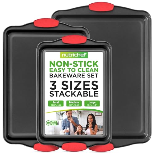 3 Piece Nonstick Steel Oven Baking Pan Set