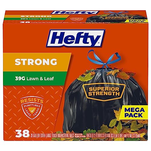 38 Count Hefty Strong Lawn and Leaf Trash Bags