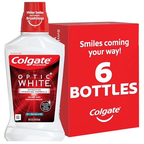 6 Pack Colgate Optic White Whitening Mouthwash 16oz
