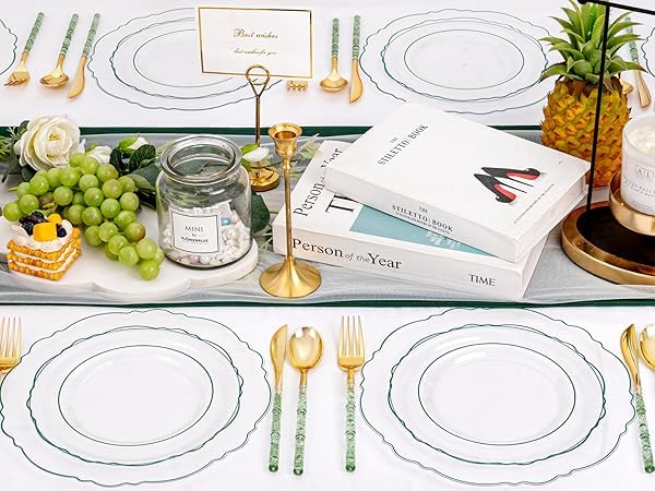 150 Pack Disposable Plates with Cutlery Set