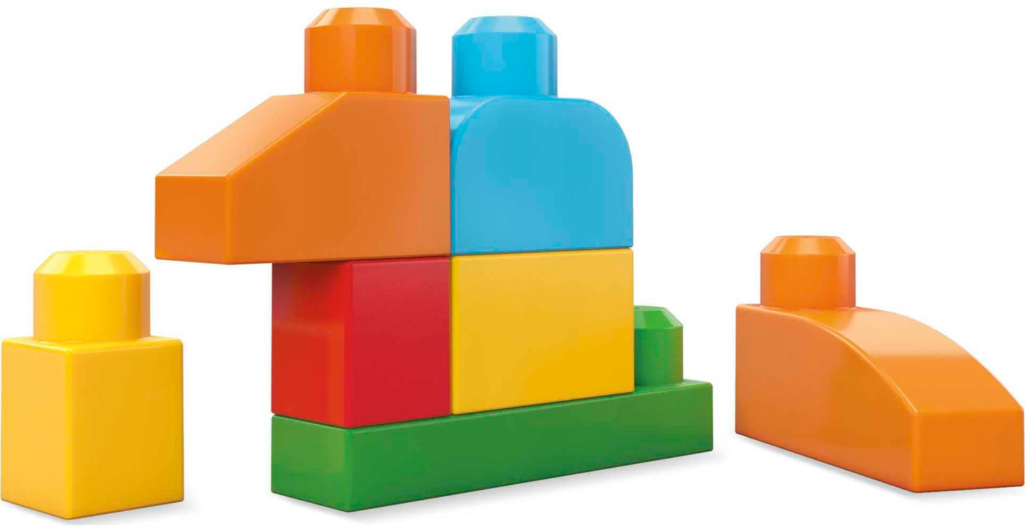 MEGA BLOKS First Builders Toddler Blocks Toys Set, Deluxe Building Bag with 150 Pieces and Storage, Blue, Ages 1+ Years
