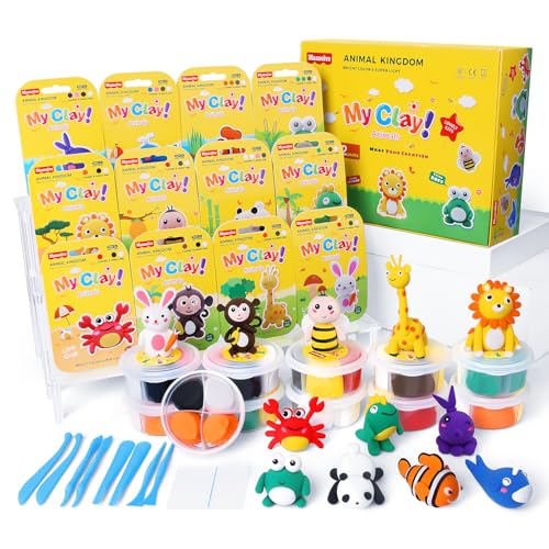 12 Animals Air Dry Clay Kit for Kids Crafts