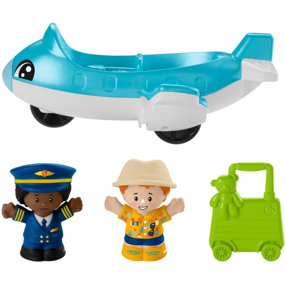 Fisher-Price Little People Toddler Toy Everyday Adventures Airport Playset with Airplane for Preschool Pretend Play Ages 1+ Years