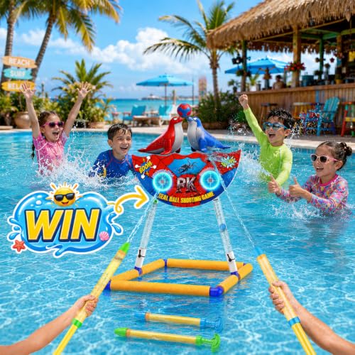 2-Player Floating Water Gun Target Pool Game Set