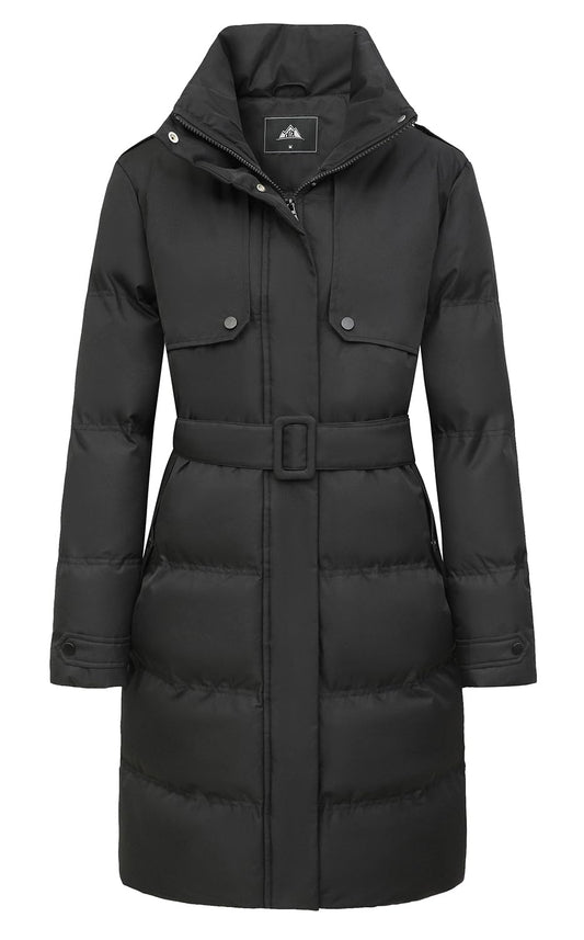 MOERDENG Women's Waterproof Long Winter Puffer Jacket