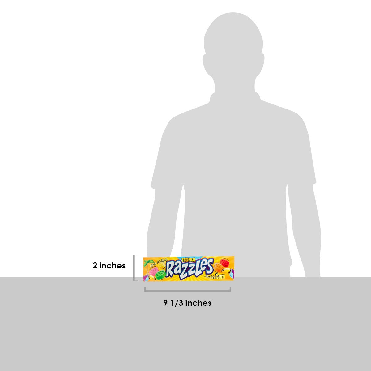 Razzles Tropical Flavor Candy/Gum - 24 Pack