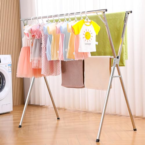 79 Inch Foldable Stainless Steel Laundry Drying Rack