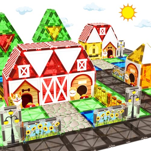 Magnetic Tiles Montessori Farm Animal Building Set