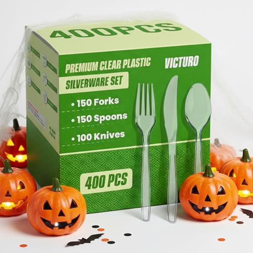 400 Pack Heavy Duty Plastic Silverware Set Disposable