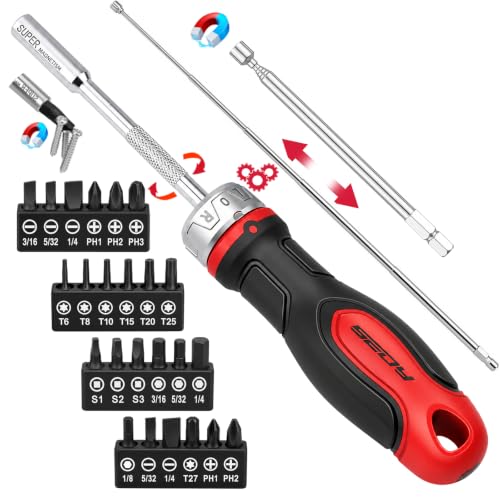 26 Piece Ratcheting Magnetic Screwdriver Bit Set