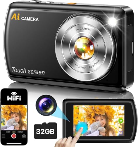 AI Digital Camera for Kids, Dual Lens, 32GB