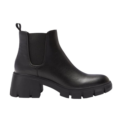 Juliet Holy Womens Lug Sole Platform Ankle Booties Chelsea Slip on Chunky Block Heel Leather Combat Boots 7.5