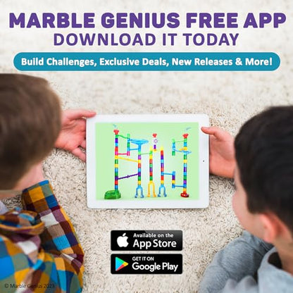 Marble Genius Marble Run - Maze Track Easter Toys for Adults, Teens, Toddlers, or Kids Aged 4-8 Years Old, 300 Complete Pieces (181 Translucent Marbulous Pieces + 119 Glass-Marble Set), Extreme Set