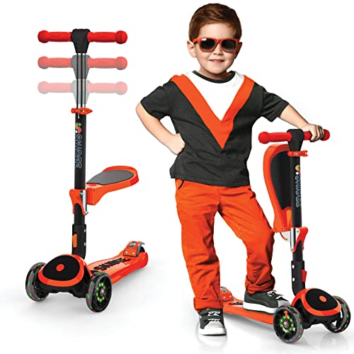 SKIDEE Foldable 3-Wheel Kids Scooter with Seat