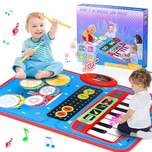 2-in-1 Musical Piano Drum Mat Toy for Kids