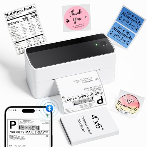 Bluetooth Thermal Shipping Label Printer Wireless for Small Business