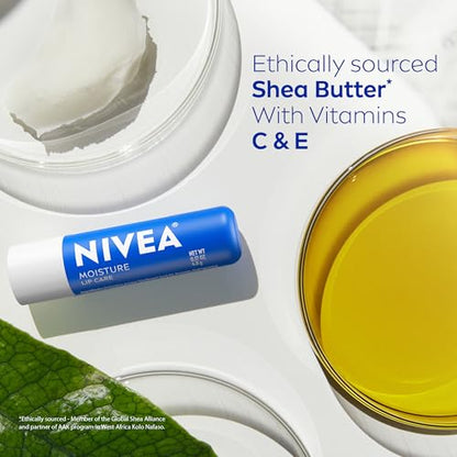 NIVEA Moisturizing Must-Haves Skin Care Set, Essentially Enriched Hand Cream with Almond Oil and Shea Butter, 2.6 Oz Tube (Pack of 2) + Moisture Lip Care Lip Balm, 0.17 Oz Stick (Pack of 2)