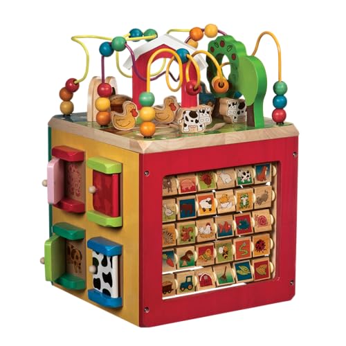 Battat Wooden 5-Sided Activity Cube Play Center