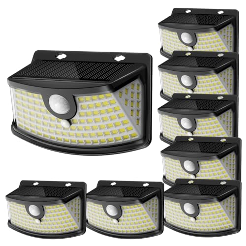 8 Pack Solar Motion Sensor Outdoor Security Lights
