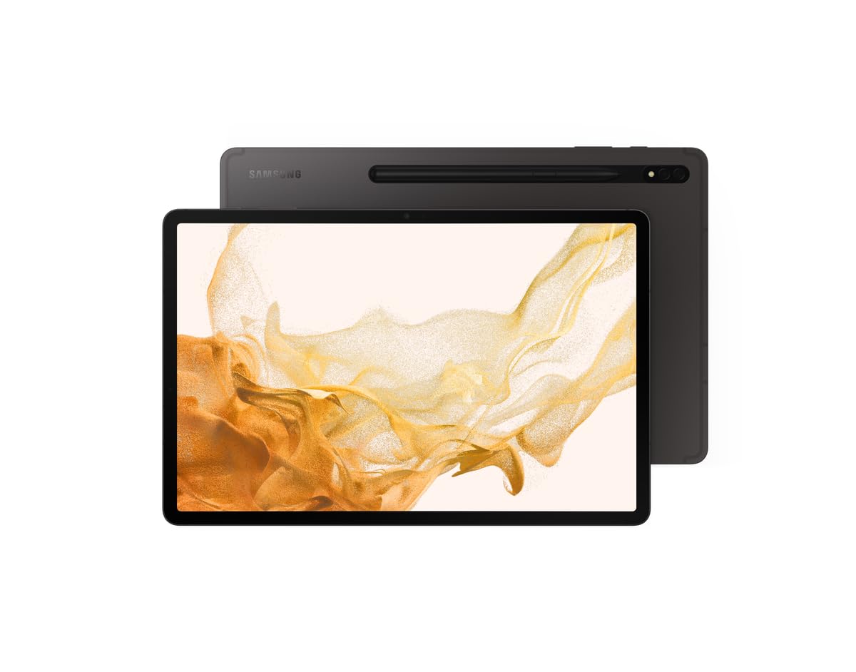 SAMSUNG Galaxy Tab S8+ 12.4” 128GB WiFi 6E Android Tablet, Large AMOLED Screen, S Pen Included, PC Experience, Ultra Wide Camera Records 4K Video, Long Lasting Battery, US Version, 2022, Graphite