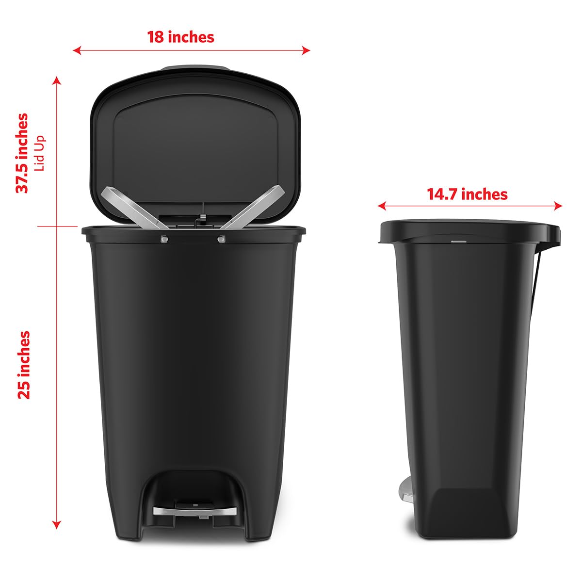Glad Premium 13 Gallon Trash Can with Pedal