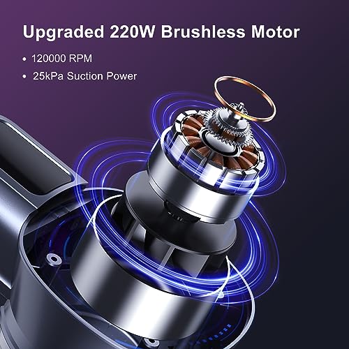 Lubluelu Cordless Vacuum Cleaner,25000Pa Cordless Stick Vacuum with 235W Brushless Motor, 50min Runtime, Detachable Battery, Self-Standing Vacuum for Hard Floor, Carpet, Pet Hair