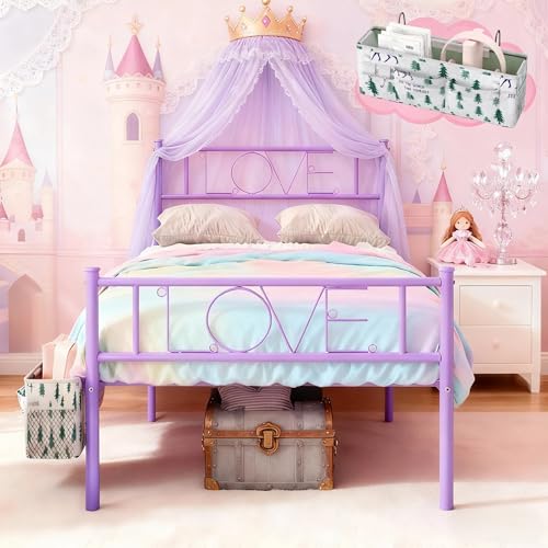 Twin Metal Platform Bed Frame with Headboard