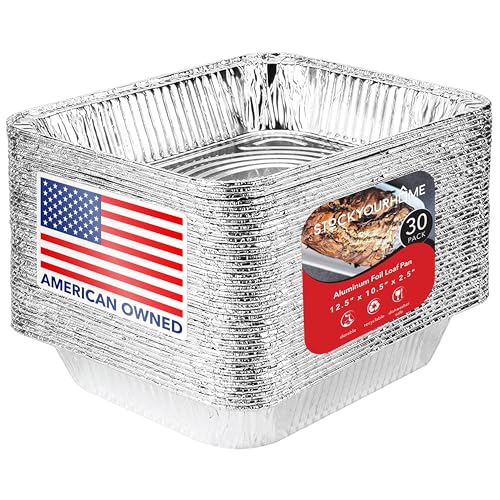 30 Pack 9x13 Disposable Foil Pans Half Size Deep