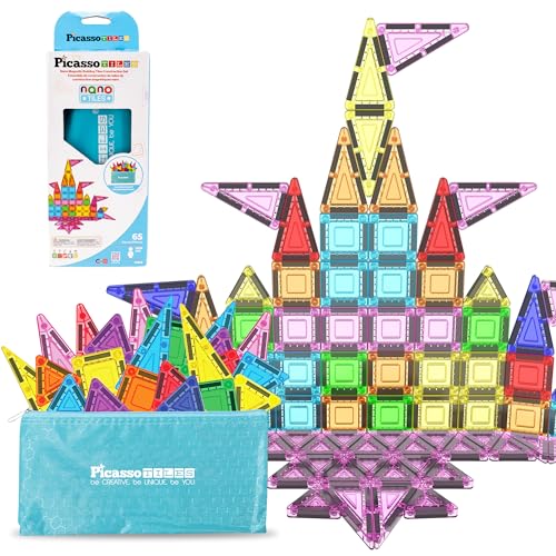 65 Piece Magnetic Tile Building Blocks Set