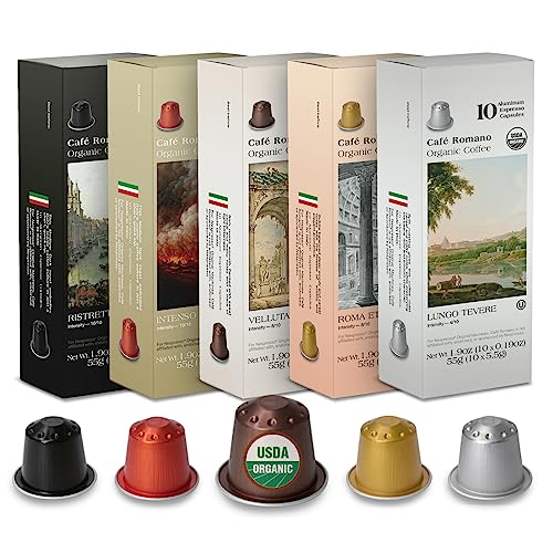 100 Pack Café Romano Organic Espresso Pods Nespresso