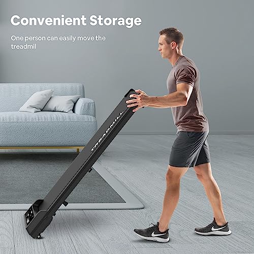 Walking Pad Treadmill Under Desk with 265lbs Capacity, Portable Treadmill for Home Office with Remote Control, 2.25HP Walking Treadmill for Walking and Jogging