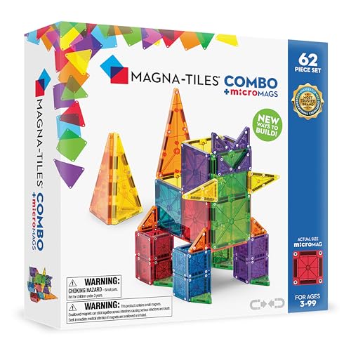 62-Piece Magnetic Building Tiles Construction Set