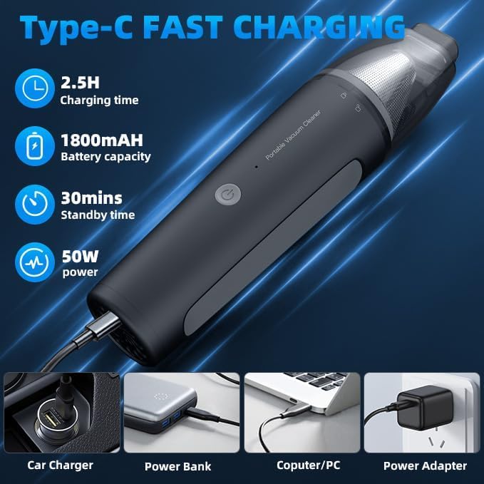 OMO Portable Cordless Handheld Vacuum Cleaner