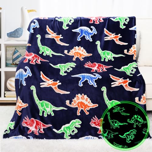 Glow in the Dark Dinosaur Throw Blanket