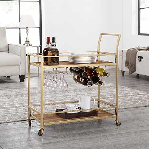 FirsTime Francesca 2-Tier Bar Cart with Storage