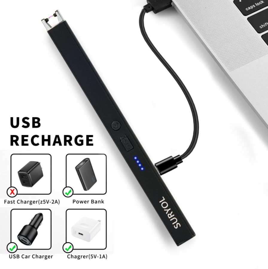SURYOL USB Rechargeable Electric Arc Lighter