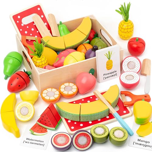 35 Piece Wooden Cutting Play Food Set