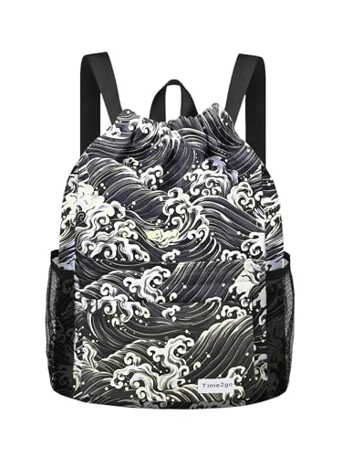 Water-Resistant Drawstring Gym Sackpack with Pockets