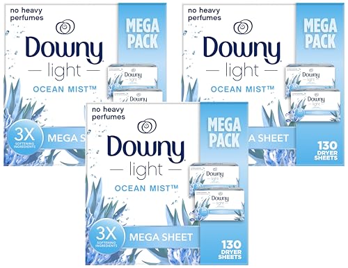 3 Pack Downy Light Dryer Sheets 130 Count