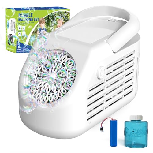 Rechargeable Automatic Bubble Machine with 42 Bubble Holes