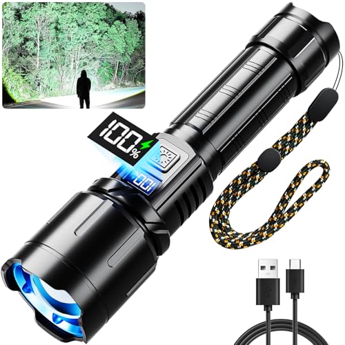 Rechargeable LED Flashlight, 99000 Lumens, 6 Modes, Waterproof