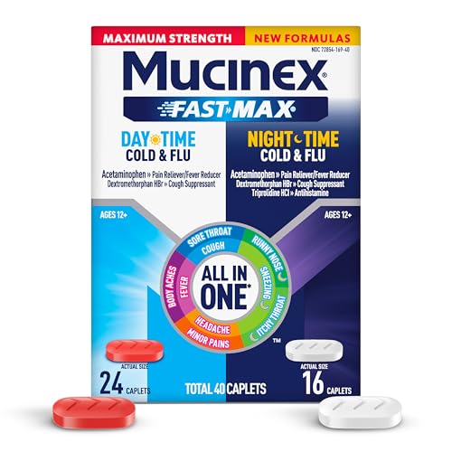 40 Count Mucinex Fast-Max Day & Night Cold Flu Caplets