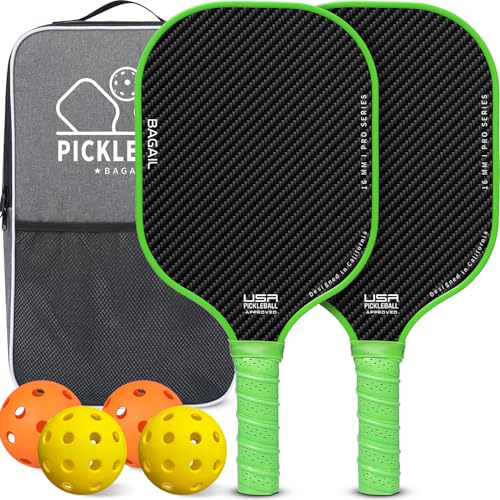 2 Pack Fiberglass Pickleball Paddles Set